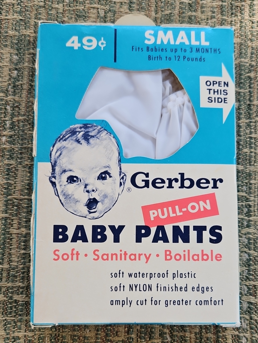 Gerber White Pull-On Baby Pants Diaper Cover - White Waterproof Small